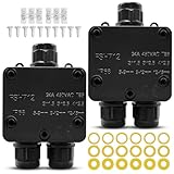 Yonality 2 stück ip68 wasserdichte abzweigdose, 3-wege outdoor kabelverbinder, kabelverbinder aussen, elektrischer außenverteilerdose, erdkabel klemmdose verbindungsdose für garten erdkabel 5mm-15mm