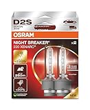 OSRAM XENARC NIGHT BREAKER 220, D2S, +220% mehr Helligkeit, Xenon-Scheinwerferlampe, 66240XN2-2HB, Faltschachtel (2 Lampen)