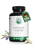 Mönchspfeffer - Hochdosiert: 5:1 Extrakt (20mg = 100mg Premium Mönchspfeffer je Kapseln) - 6 Monatsvorrat (180 Kapseln) - Green Naturals®