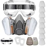 ANUNU Universal Gesichtsschutz mit Filter, Halb Gesicht Atemschutzmaske für Lackieren Chemische, Staub, Maschinenpolieren, Epoxidharz