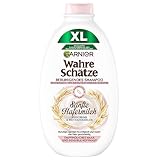 Garnier Shampoo für empfindliches Haar und sensible Kopfhaut, XL Format, Beruhigendes Haarshampoo Wahre Schätze Hafermilch, Für mehr Glanz und Geschmeidigkeit, 1 x 600 ml