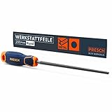 Presch Werkstattfeile Rund 200mm - Umlaufender Hieb H2 zum feilen von Rundungen in Metall, Holz oder Kunststoff - Hochwertige Metallfeile