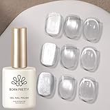 Born Pretty Cat Magnetic Eye Gel Fließendes Licht Weiße Auroras UV Nagellack Magnetic Nail Polish Maniküre und Nagelkunst DIY zu Hause