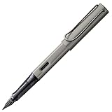 LAMY Lx edler Füllhalter 057 aus leichtem Aluminium in der Farbe ruthenium mit Edelmetallveredelung und schwarz glänzender PVD Stahlfeder, inkl. Tintenpatrone Lamy T 10 in blau und Geschenkverpackung