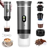 Vzyndir Tragbare Kaffeemaschine mit Akku für Reise,Akku Kaffeemaschine,3 in 1 kaffeemaschine,kaffeemaschine Reise,Portable Coffee Maker,Portable Espresso Machine,Für Familien und Reisende