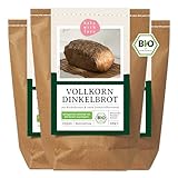 Bio Dinkelvollkornbrot Backmischung - Brotbackmischung Vollkorn für Dinkelbrot und Körnerbrot - Brotbackautomat geeignet - Bake with Love - (3er Pack)