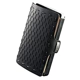 I-CLIP Original Geldbörse mit Münzfach - Slim Wallet aus Leder - Kreditkartenetui mit Geldklammer - hochwertiges Portemonnaie - Schwarz mit schwarzem Rahmen