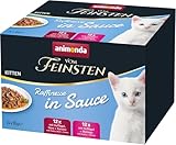 animonda vom Feinsten Premium Kitten Katzenfutter nass Raffinesse in Sauce, 24 Portionsbeutel (24 x 85g), hochwertiges Katzen Nassfutter ohne Zucker, Sortenmix