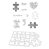 LEEQ Puzzle Stanzformen Werkzeug 2 Stücke Prägeschablonen Puzzle Schneiden Schablonen für DIY Cutting Dies Scrapbooking, Papier Karten Sammelalbum Verpackung Deko
