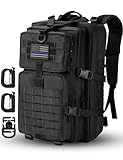 Hannibal Tactical 40L Militär Taktischer Rucksack US Cooper Rucksack Armee Assault Pack 3 Tage Bug Out Go Bag Trekking Wanderrucksack Schwarz