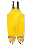 Sterntaler Regenhose ungefüttert uni - Kinder Regenhose wasserdicht - Unisex Matsch- und Buddelhose mit verschweißten Nähten und elastischen Hosenträgern - Regenbekleidung - mattgelb, Größe 128