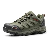 NORTIV 8 Herren wasserdichte Wanderschuhe Low Top Leichte Outdoor Trekking Camping Trail Wanderschuhe,Size 46,Armee/Grün/Schwarz/Orange,160448_LOW-W