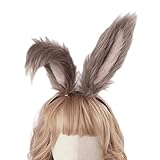 BUHIM Kaninchen Cosplay Ohren Lange Pelz Ohr Nette Loppy Kaninchen Stirnband (Tan)