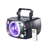 Eyeshot DJ Lichter, Bühnenlicht Partylicht 3-in-1 mit Kaleidoskop Magic Kugel, rotes und grünes Sternenlicht, LED-Stroboskoplicht, ideal für Disco Club Party DJ-Bühnenbeleuchtung