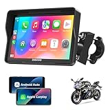 ESSGOO Motorrad Carplay 5 Zoll IPS Touchscreen Mit Wireless Carplay & Android Auto, Wasserdichtes Motorrad-Navi, Bluetooth Musik üBer Helm, Navigation, Siri UnterstüTzung