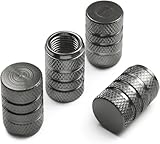 DTERNITOU 4 Stück Ventilkappen für Bentley Continental GT 2004-2012, Reifen Ventilkappen Autoventil Kappe Ventilkappen mit Dichtung für stabilen Reifendruck,Metallic
