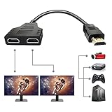 HDMI Kabel Splitter, 1-auf-2 Wege Splitter Kabel Adapter Konverter, 1080P HDMI Stecker auf Dual HDMI Buchse