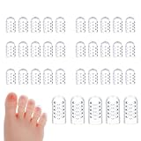 35 Stück Silikon Zehenschutz, Gel Atmungsaktive Zehenkappen, Zehenschutz Kleiner Großer Zeh, Zehenabdeckungen Anti-Reibung Zehenhülsen für Hühneraugen,Blasen und Schmerzlinderung Männer Frauen