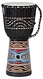 50cm Profi Djembe Trommel Bongo Drum Buschtrommel Percussion Motiv Buntes Muster Afrika Art - (Sehr gutes Instrument für Damen und Jugendliche guter Bass)