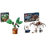 LEGO Harry Potter Mandragora Pflanze Spielzeugfigur und Topf + Aragog im Verbotenen Wald Set Magisches Set, Geschenkidee aus der Zaubererwelt für Mädchen, Jungen und Fans 76433 + 76434