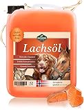 Martenbrown® 5 Liter Norwegisches Premium Lachsöl für Hunde, Pferde und Katzen | Fischöl im Kanister | für Trockenfutter, Dosenfutter oder als Barf-Öl