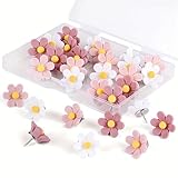 Cosmeria Blumige Pinnnadeln 20er Set Bunte Reißzwecken Für Pinnwand Korktafel Fotowand Büro & Zuhause Dekoration