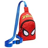 Marvel Spiderman Sling Bag Kinder, Brusttasche Umhängetasche mit Verstellbarem Gurt - Geschenke für Jungs