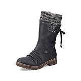 Rieker Damen Ankle Boots Z4773, Frauen Stiefeletten,uebergangsschuhe,uebergangsstiefel,gefüttert,Winterstiefeletten,schwarz (01),39 EU / 6 UK