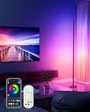 WISIMMALL LED Stehlampe Wohnzimmer Dimmbar, 170CM RGBIC Stehlampe Dimmba mit Fernbedienung＆APP, Stehleuchte mit 16 Millionen Farben und 300 Szenenmodi für Wohnzimmer, Schlafzimmer, TV - mit Musik-Sync