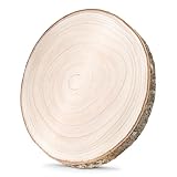 Holzscheiben, 28-32cm Holzscheiben zum Basteln Runde Holzscheibe Untersetzer Holz Log Durchmesser Ohne Loch Rustikale Kerzenständer für DIY Basteln