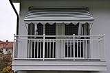 Angerer Freizeitmöbel GmbH Klemmmarkise Exklusiv - Markise für Sonnenschutz - Montage ohne Bohren und Dübeln - ideale Balkonmarkise für Mietwohnungen (Grau-Schwarz, 150 cm)