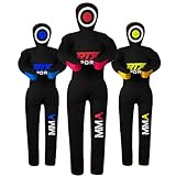 MMA Judo Grappling Dummy – Boxsack für Brazilian BJJ Jiu Jitsu Standposition Wrestling BJJ Dummy für Kampfsporttraining Leinwand Ungefüllt (Red - 70)