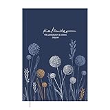 Eine der Guten Lehrerplaner 2025/2026, A5 Lehrerkalender, 2 Seiten pro Woche, Schuljahresplaner 25/26, leichtes Softcover, Blau Weiß Orange mit Blumen, nachhaltig & klimaneutral