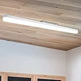 CBJKTX LED Deckenleuchte Deckenlampe Tageslicht - 90CM Tageslichtlampe Weiß Lang Küchenlampe 4000K LED Lampe Innen kellerlampe für Küche Flur Garage Keller Wohnzimmer Schlafzimmer Esszimmer - 36W