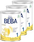 BEBA 1 Anfangsmilch von Geburt an, Babynahrung, nur Laktose, ohne Palmöl, 3er Pack (3 x 800g)
