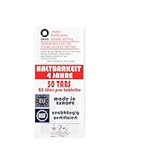 LevinQ Wasserreinigungstabletten [50Stk] *NSFgeprüft* Vorteilspack 100% keimfreies Trinkwasser 25Ltr/Tablette + Handschuhe PE | Wasserentkeimungstabletten fur Krisenvorsorge Outdoor, Notfall