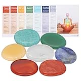 Chakra-Steine Set | 100% echte Edelsteine | 7 Scheibensteine im Baumwollbeutel