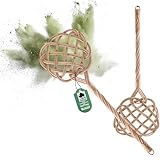 BigDean 2 Stück Teppichklopfer handgefertigt aus Rattan – stabil & robust