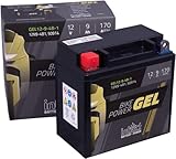 intAct - GEL MOTORRADBATTERIE Bike-Power GEL12-9-4B-1. Ersetzt 12N7-4A, 12N9-4B-1, Y9B-B, YB7-A, YB9-B, YTB9. Motorradbatterie 12V 9Ah 170A. Maße: 137x76x140mm. Mit bis zu 30% mehr Startleistung.