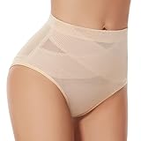 SIMIYA Damen Shapewear Unterhose Bauchweg Miederhose Niedrige Taille Unterwäsche Bauchkontrolle Miederpant weicher und bequemer Body Shaper für Frauen(Beige, M)