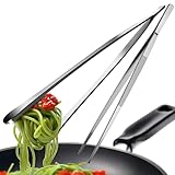 4smile Kochpinzette, 2 Stück Set - Kochpinzette Edelstahl, 30 cm lang, Pinzette Küche - Grillpinzette rund zum Kochen und Braten + Küchenpinzette spitz zum Dekorieren