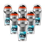 L'Oréal Men Expert 48H Deoroller für Männer, Deo Roll-On gegen starken Schweißgeruch, Schwitzen und Achselnässe, Herren Deodorant mit Cooling-Effekt ohne Alkohol, Fresh Extreme, 6 x 50 ml