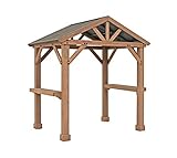 WESTMANN BBQ Grillpavillon aus Zedernholz | 174x245x268 cm Natur | Grillüberdachung inklusive Abstellfläche & und stabilem Aluminiumdach | Regenschutz