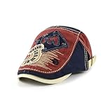 CHENWEIHAI Barett Baskenmützen Für Herren Jungen Schiebermützen Sonnenmütze Baumwolle Baskenmützen Hut Newsboy Hüte (52Cm Kopf 50-54Cm/Weinrot)