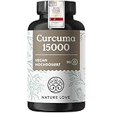 NATURE LOVE® Curcuma 15000 - Kurkuma Kapseln - 9 Monate...