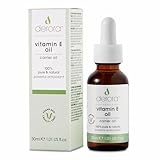 Derora Vitamin E-Öl, Pflegt Haut, Haare und Nägel, 100% rein, Natürlich, 30.000 IE, Leistungsstarkes Antioxidans, Für alle Hauttypen, Vegan & Tierversuchsfrei (30 ml (1er Pack)