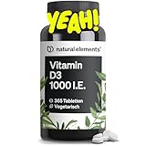 Vitamin D3 1000 I.E. – 365 Tabletten im Jahresvorrat –...