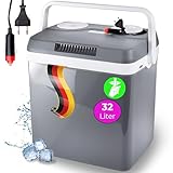 WONEA - Kühlbox elektrisch 12V 230V KÜHLEN und WÄRMEN elektrische Kühlbox 32 Liter, Thermoelektrische Kühlbox 12V 230V leise Camping Kühlbox Auto LKW