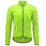 Wulibike Fahrradjacke Herren Windbreaker wasserdichte leichte verpackbare Jacke mit Taschen und reflektierenden Streifen Grün XL