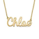 MyNameNecklace MYKA PersonalisierteKursive Namenskette aus Sterling Silber 925 / Vergoldet - Geschenk für Damen - Mutter - Freundin (750er vergoldetes 925er Silber)